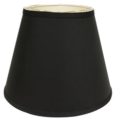 14" Black with White Empire Deep Slanted Shantung Lampshade