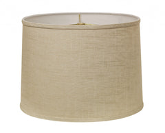 14" Light Wheat Throwback Drum Linen Lampshade