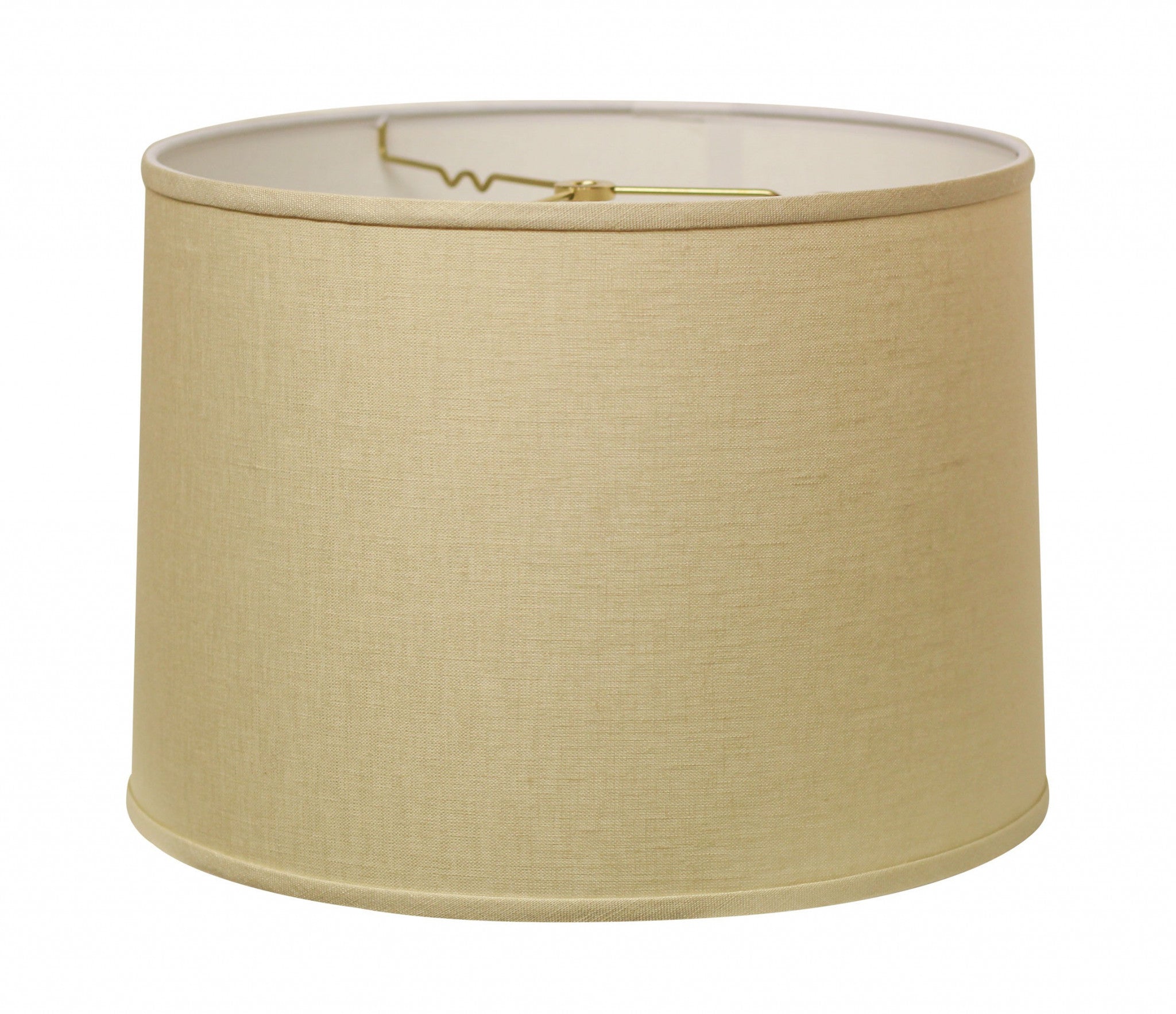 14" Parchment Biege Throwback Drum Linen Lampshade