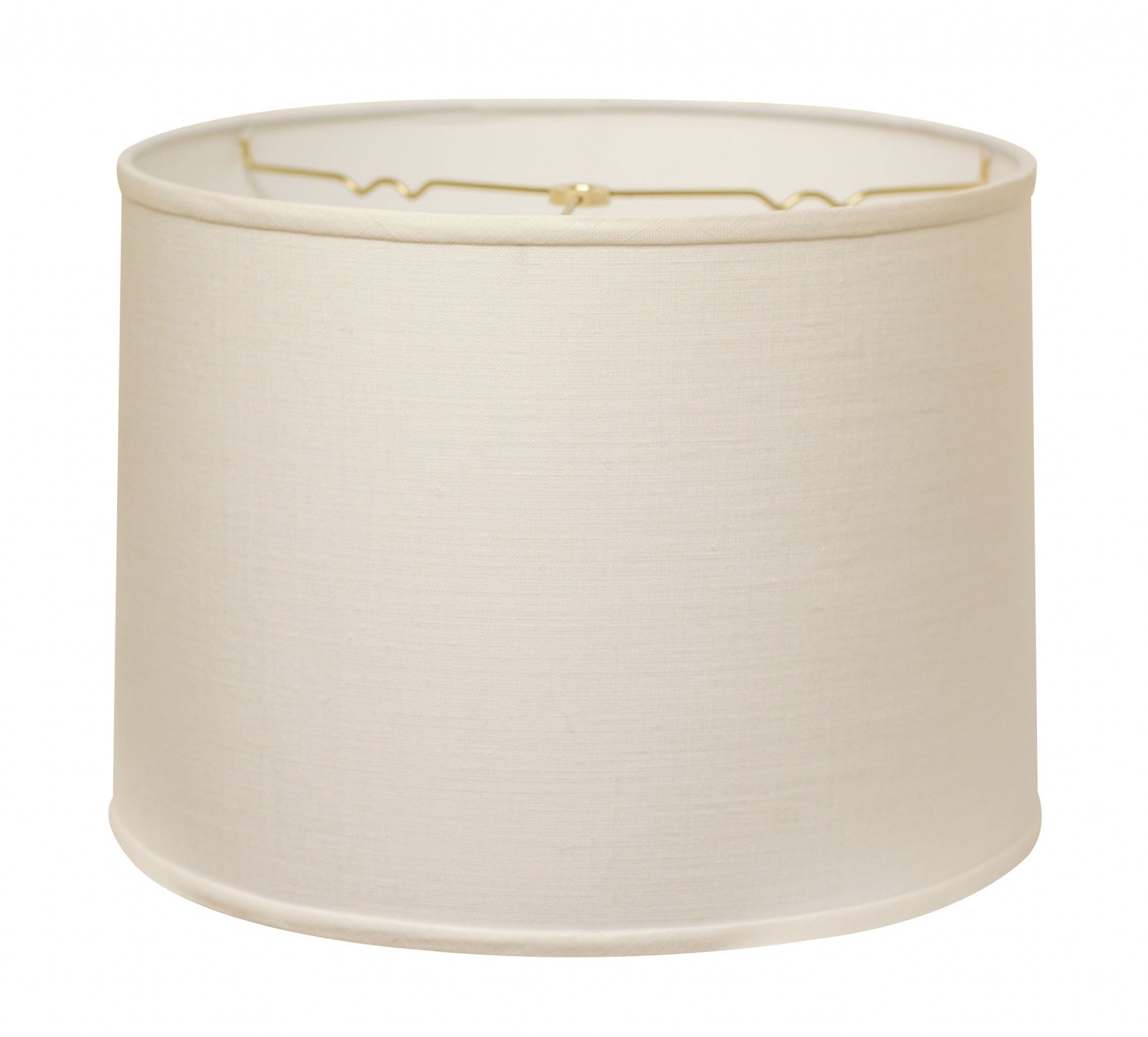 14" White Throwback Drum Linen Lampshade