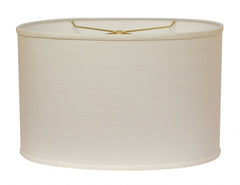 12" White Throwback Oval Linen Lampshade