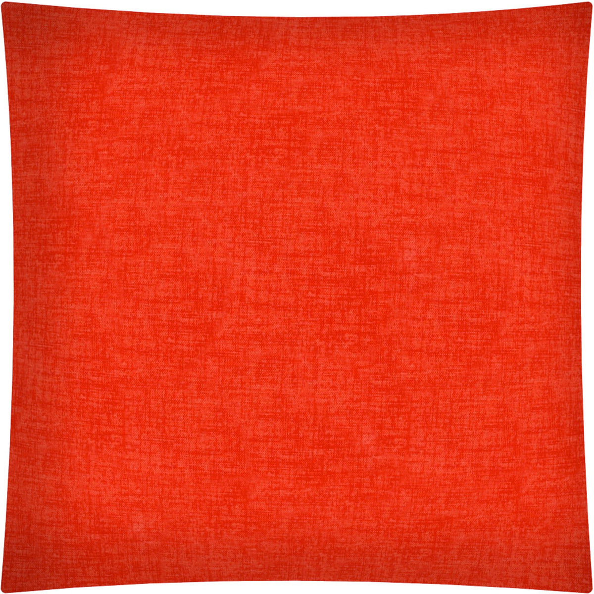 17" X 17" Coral Red Zippered Polyester Solid Color Throw Pillow Cover