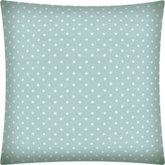 17x17 Seafoam And White Zippered Polyester Polka Dots Throw Pillow Cover