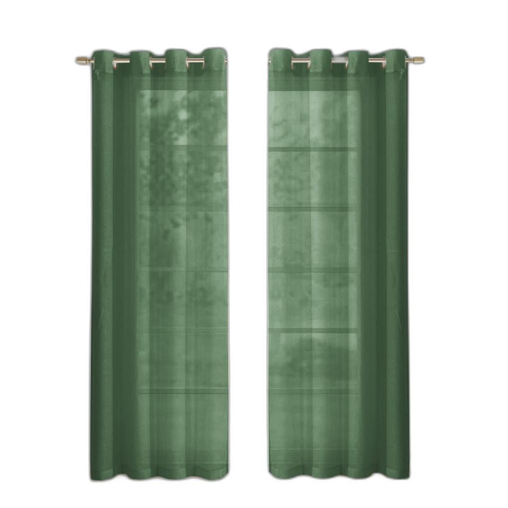 Set of Two 84" Sage Solid Modern Window Panels