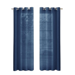 Set of Two 84" Blue Solid Modern Window Panels