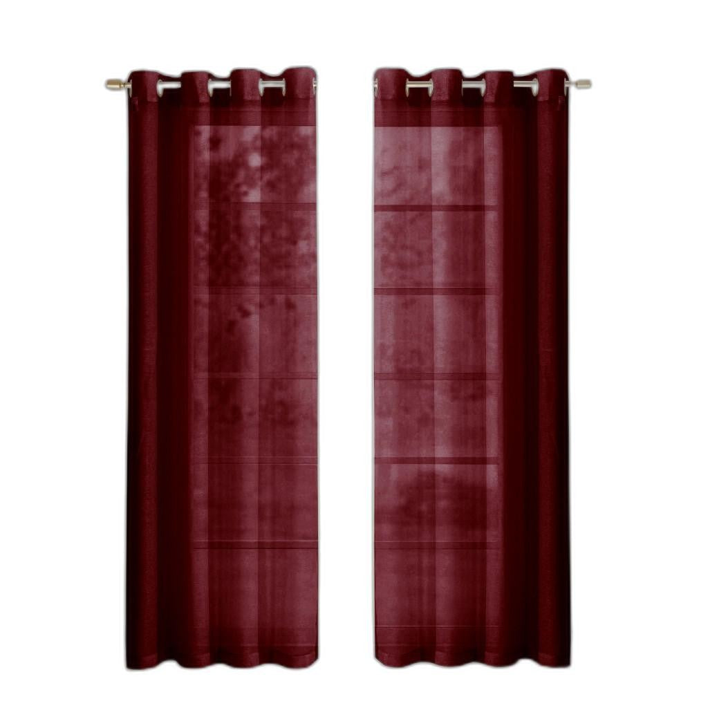 Set of Two 84" Burgundy Solid Modern Window Panels