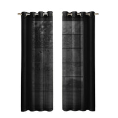 Set of Two 84" Black Solid Modern Window Panels