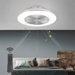 White Stylish LED Ceiling Lamp And Fan