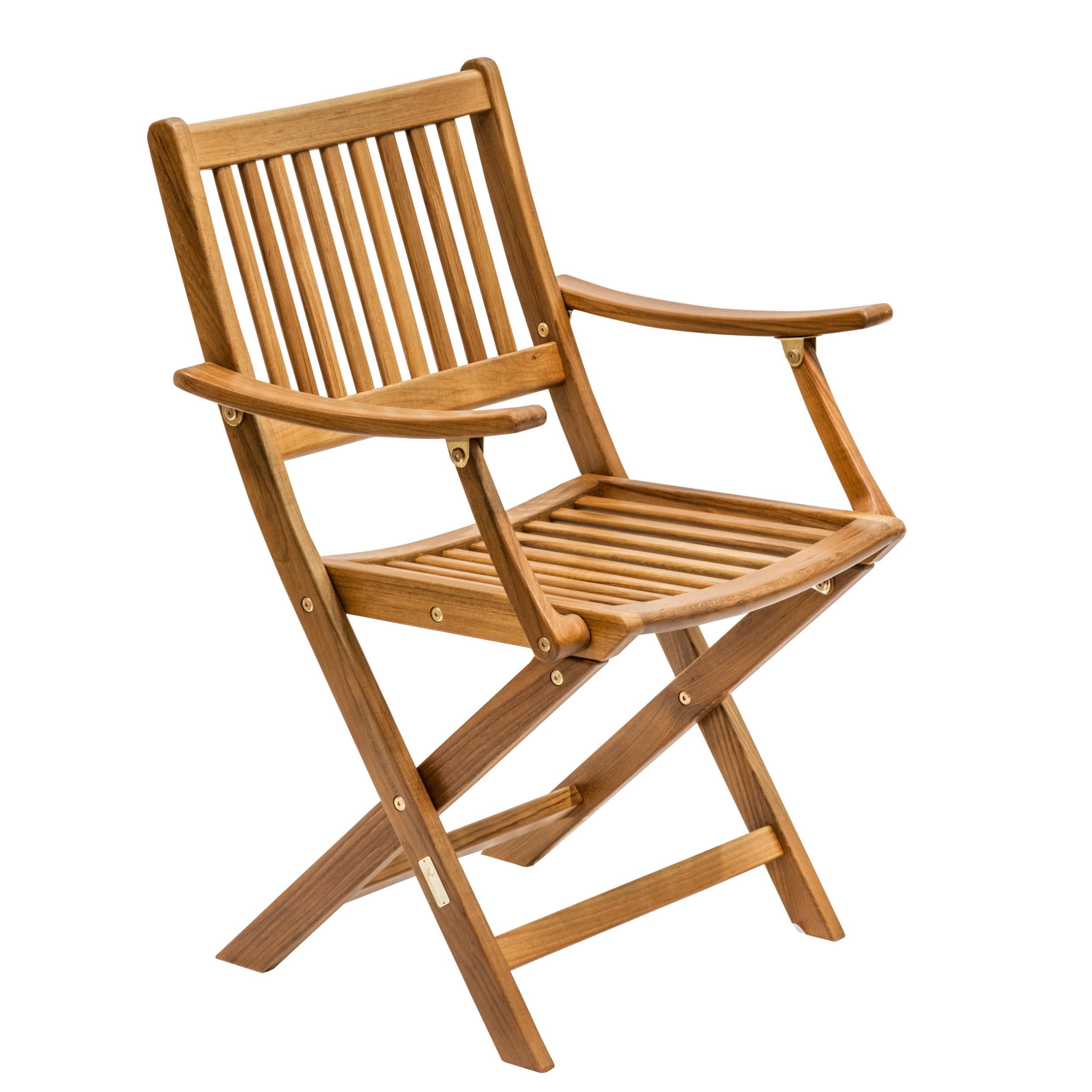 Brown Solid Wood Deck Chair