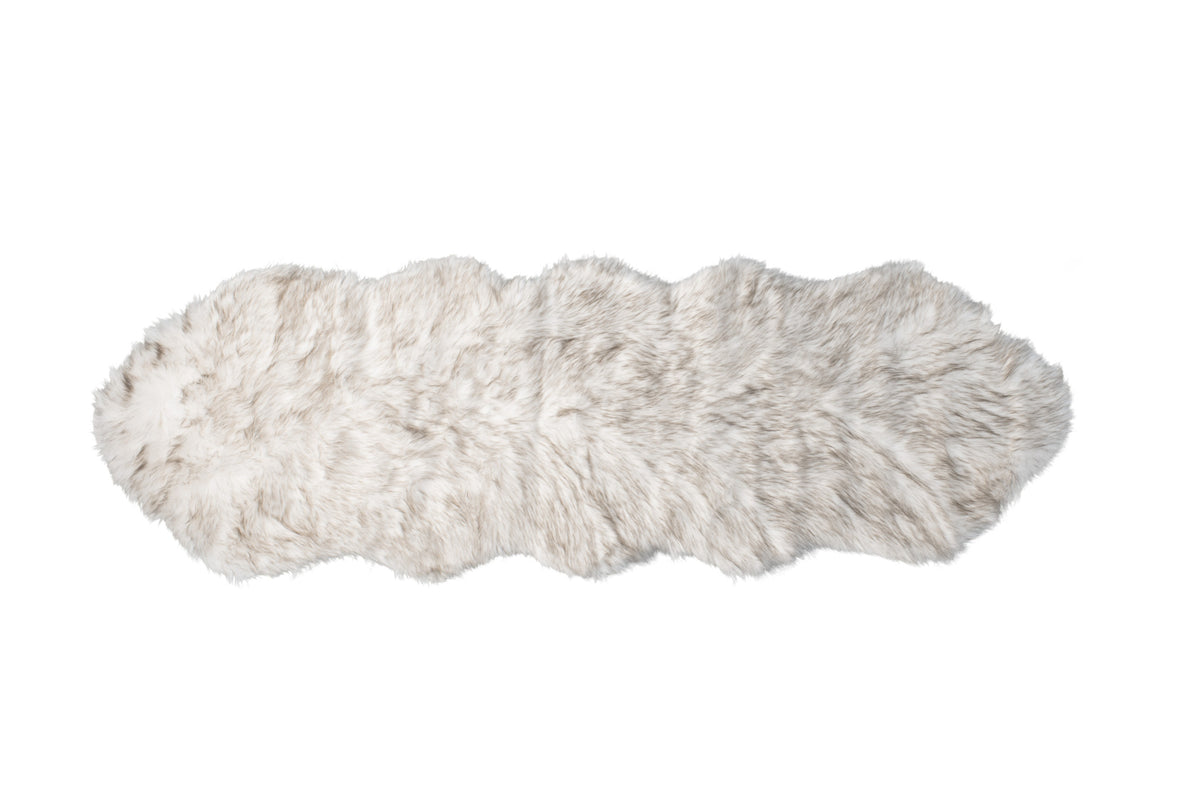 2' X 6' Ombre Chocolate Faux Fur Washable Non Skid Area Rug