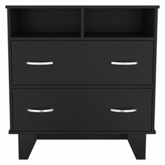 32" Black Manufactured Wood Two Drawer Standard Dresser