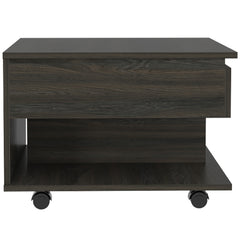 22" Carbon Espresso Manufactured Wood Rectangular Coffee Table With Drawer