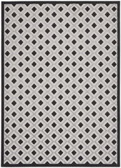 10' X 13' Black And White Gingham Non Skid Indoor Outdoor Area Rug