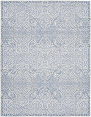 8' X 10' Slate Damask Distressed Washable Area Rug