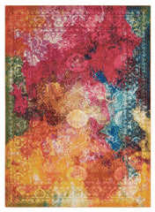5' X 7' Seaglass Abstract Power Loom Non Skid Area Rug