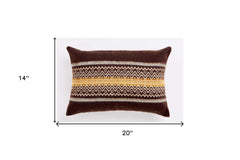 20" X 14" Brown And White Bear Zippered Acrylic Lumbar Pillow Cover