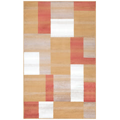 5' X 8' Terra Cotta Patchwork Power Loom Stain Resistant Area Rug