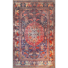 5' X 7' Brown Medallion Stain Resistant Area Rug