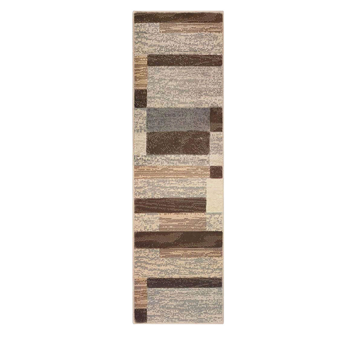10' Slate Patchwork Power Loom Stain Resistant Runner Rug