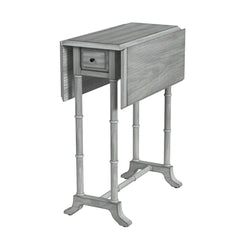 26" Gray Solid And Manufactured Wood Rectangular End Table With Drawer