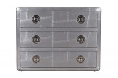 42" Silver Aluminum Three Drawer Standard Dresser