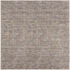 12' Square Grey Blue And Yellow Square Wool Hand Loomed Handmade Area Rug