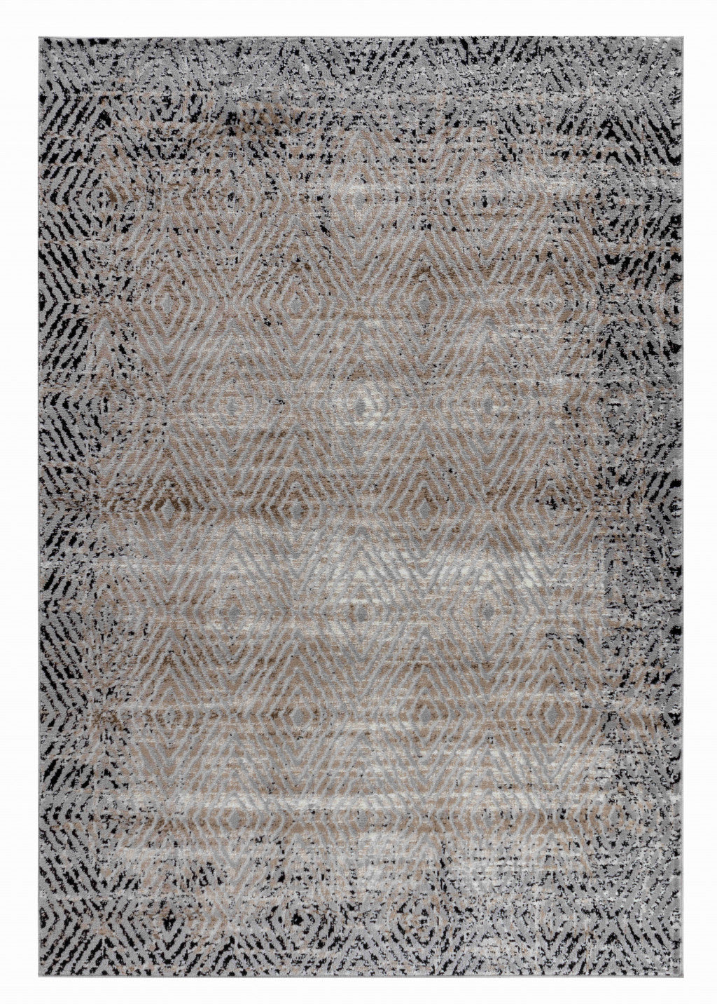 8' X 11' Brown Geometric Area Rug