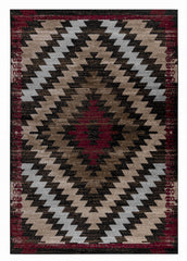8' X 11' Brown Geometric Area Rug