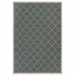 4' X 6' Grey Geometric Stain Resistant Indoor Outdoor Area Rug