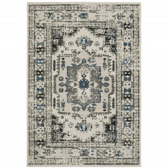 10' X 13' Beige Oriental Stain Resistant Indoor Outdoor Area Rug