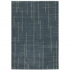 6' X 9' Blue And Grey Geometric Power Loom Stain Resistant Area Rug