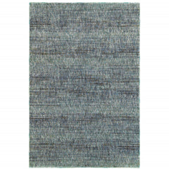 8' X 10' Blue Grey Silver And Green Power Loom Stain Resistant Area Rug