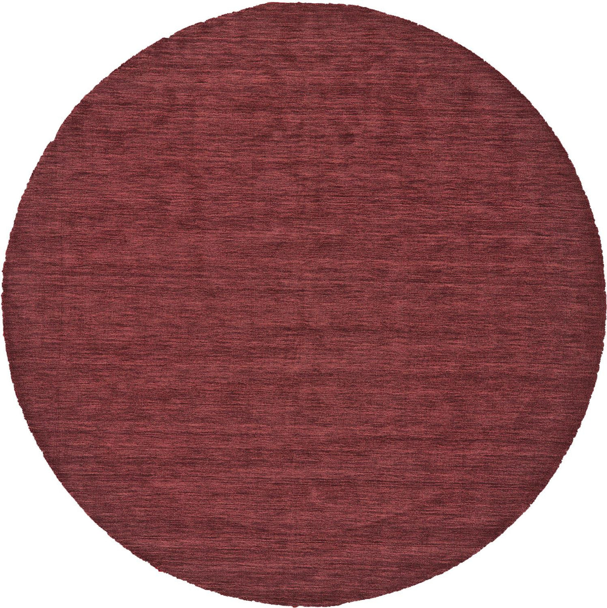 10' Red Round Wool Hand Woven Stain Resistant Area Rug