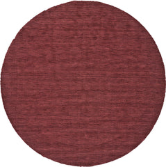 10' Red Round Wool Hand Woven Stain Resistant Area Rug