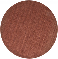 10' Orange And Red Round Wool Hand Woven Stain Resistant Area Rug