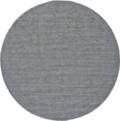 10' Gray And Blue Round Wool Hand Woven Stain Resistant Area Rug