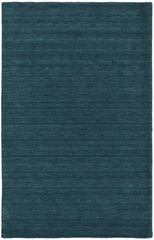 10' X 13' Blue And Green Wool Hand Woven Stain Resistant Area Rug