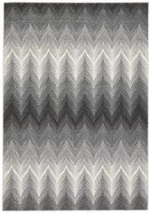 10' X 13' Gray And White Geometric Area Rug