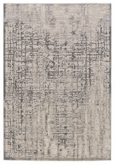 10' X 13' Gray And Ivory Abstract Stain Resistant Area Rug
