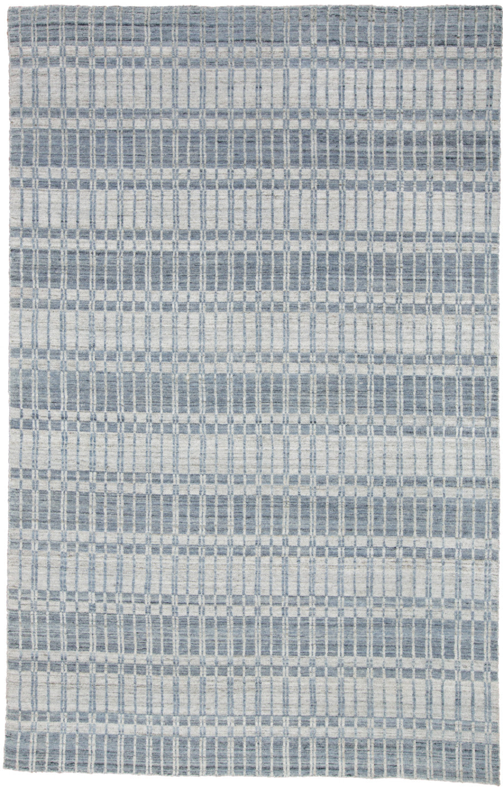 10' X 14' Blue Gray And Ivory Striped Hand Woven Area Rug
