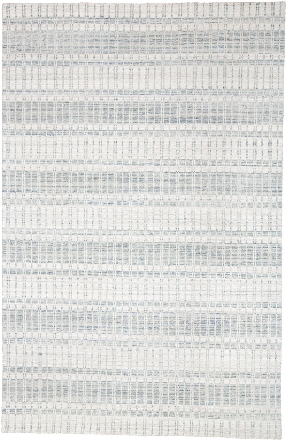 10' X 14' Ivory And Blue Striped Hand Woven Area Rug