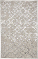 10' X 13' Silver Gray And White Abstract Stain Resistant Area Rug