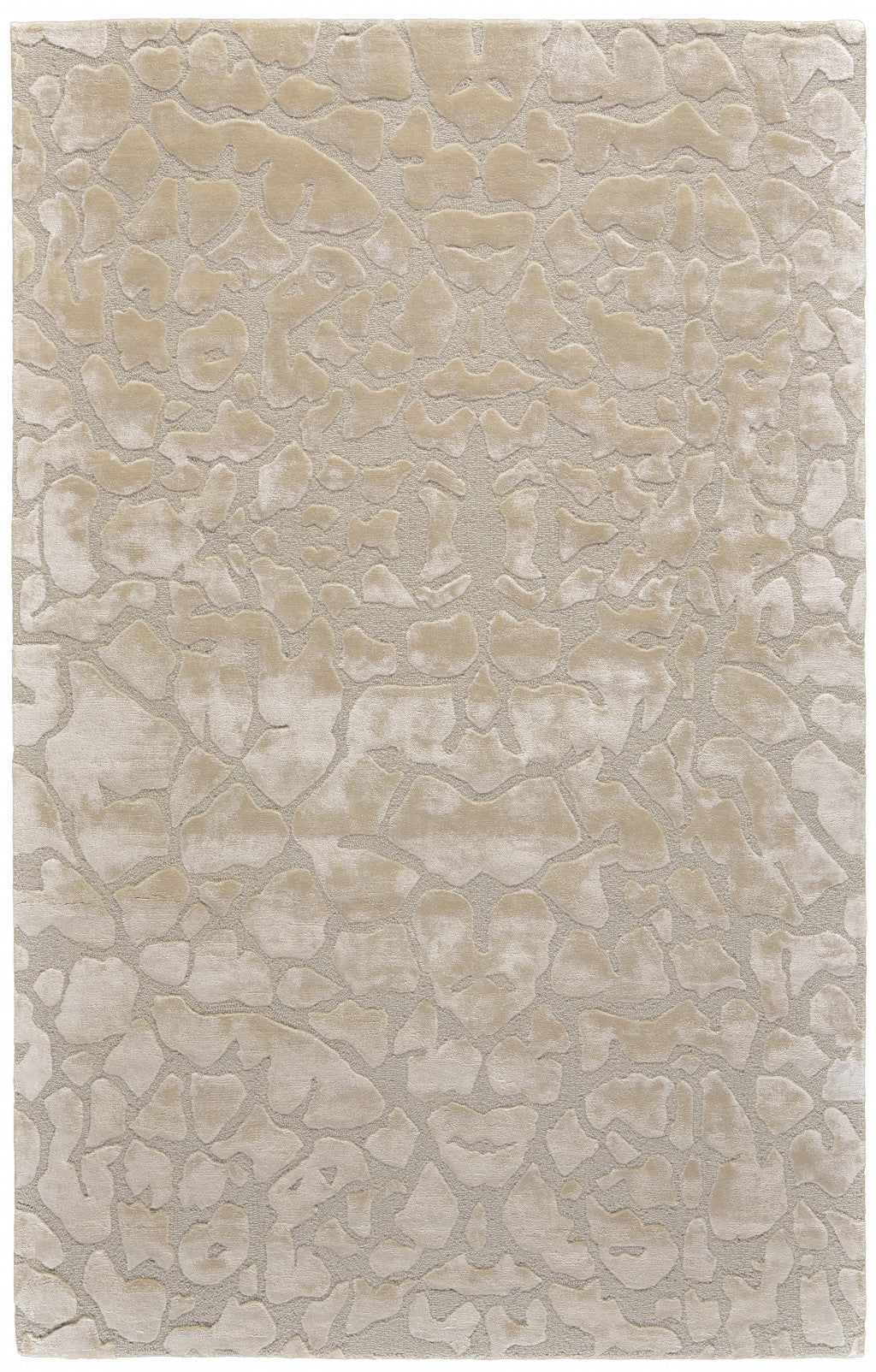 10' X 13' Ivory Taupe And Tan Abstract Tufted Handmade Area Rug