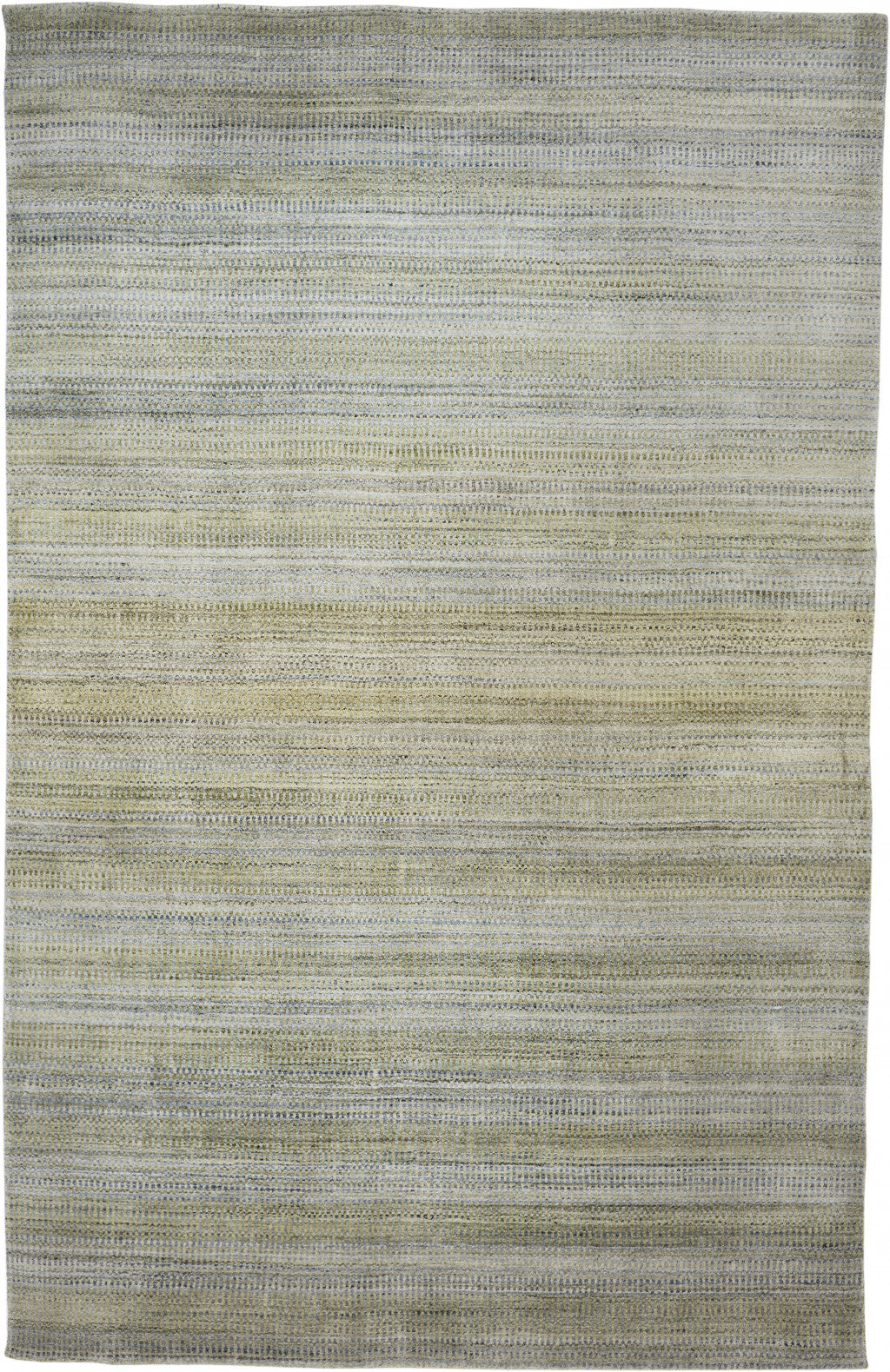10' X 13' Green Blue And Tan Ombre Hand Woven Area Rug