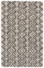 4' X 6' Black Gray And Taupe Wool Geometric Tufted Handmade Stain Resistant Area Rug
