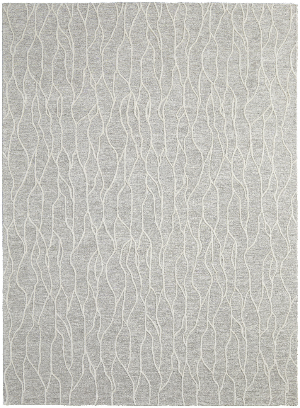 10' X 13' Taupe And Ivory Wool Abstract Tufted Handmade Stain Resistant Area Rug
