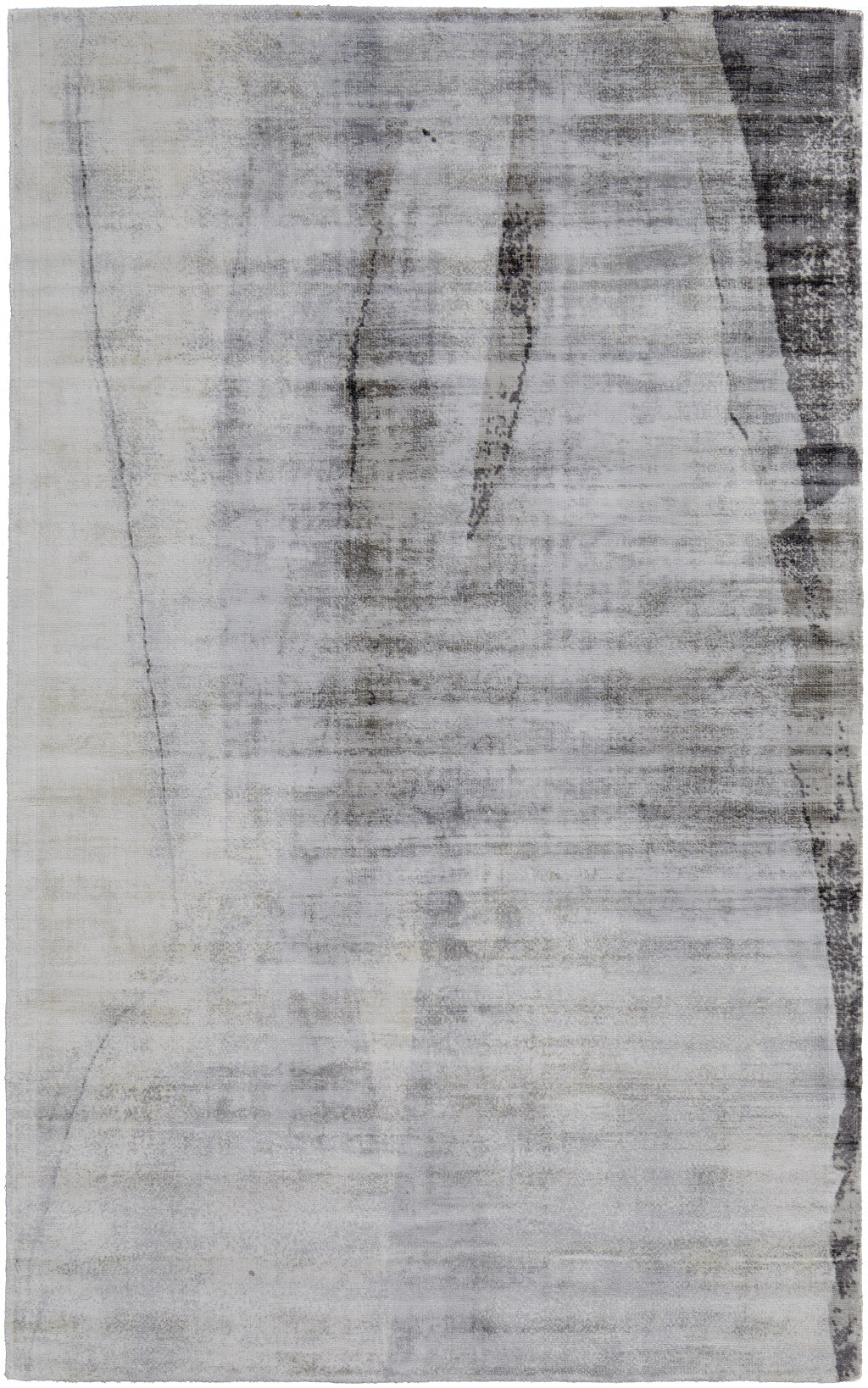 5' X 8' Gray Taupe And Ivory Abstract Hand Woven Area Rug