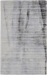 5' X 8' Gray Taupe And Ivory Abstract Hand Woven Area Rug