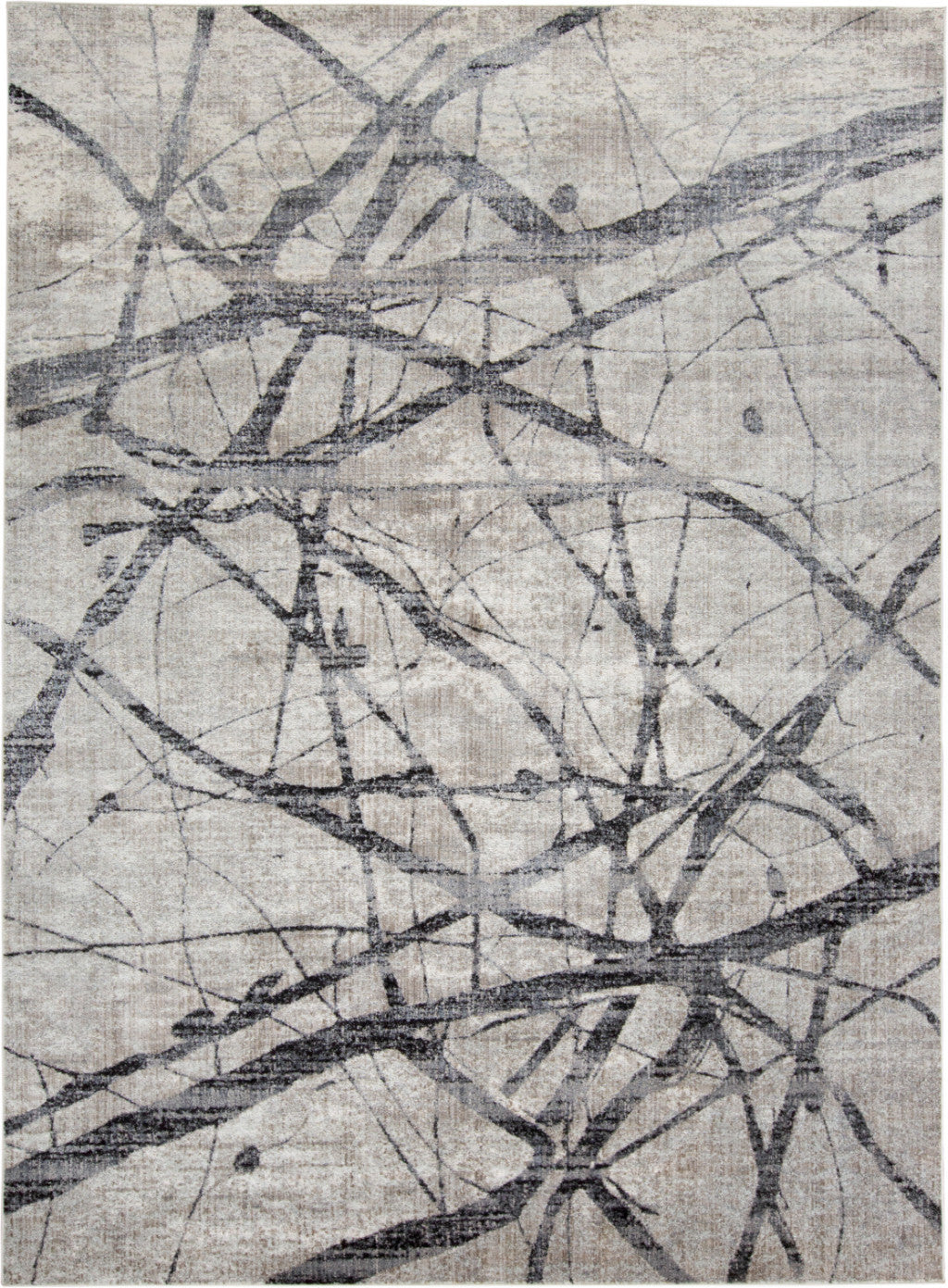 10' X 14' Taupe Gray And Ivory Abstract Stain Resistant Area Rug