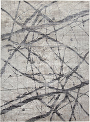 10' X 14' Taupe Gray And Ivory Abstract Stain Resistant Area Rug